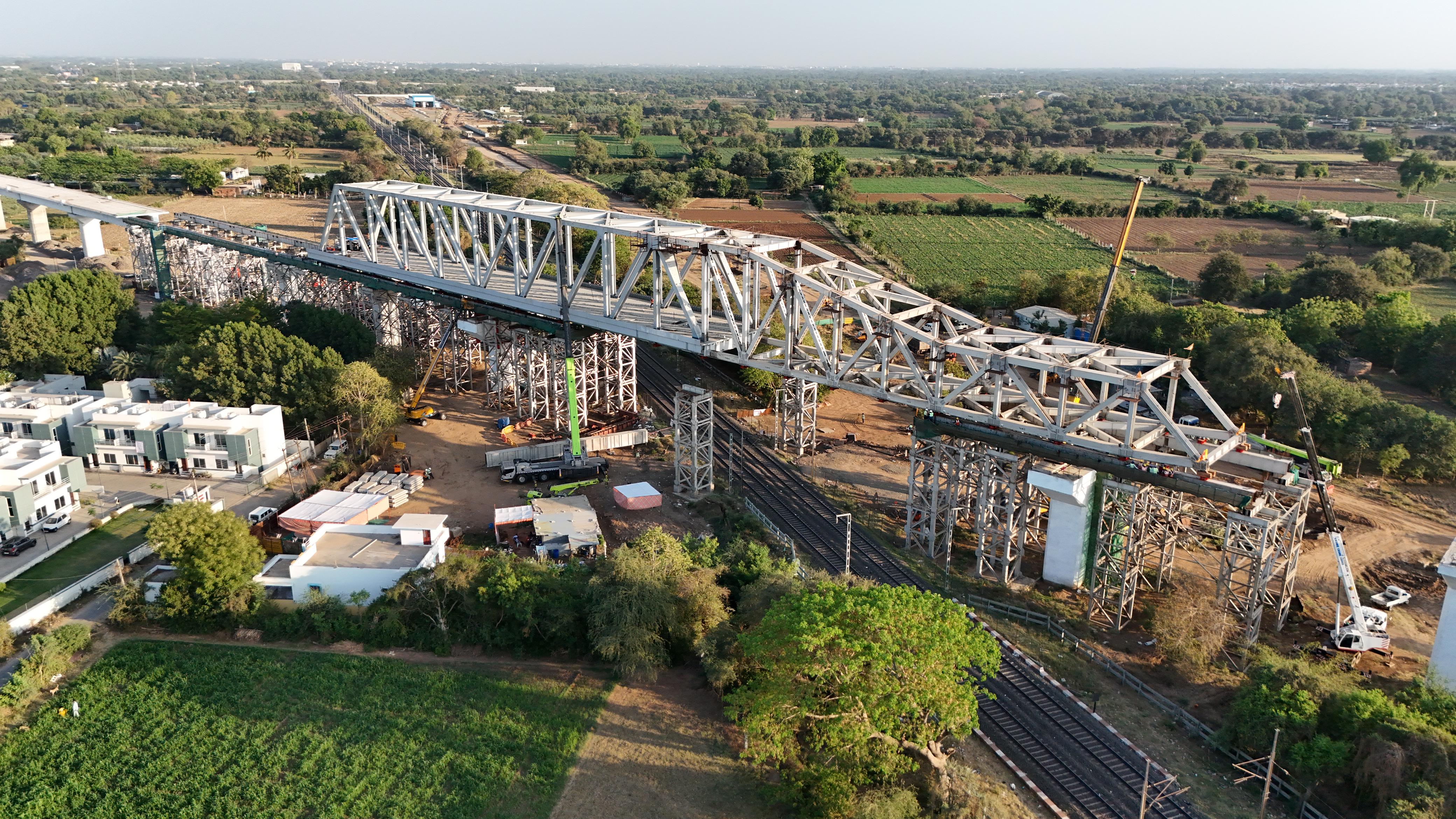 100 m long Make in India Steel bridge launches in Nadiad