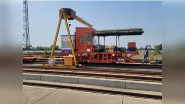 Mechanized track installation with cutting-edge machinery for Bullet Train Corridor