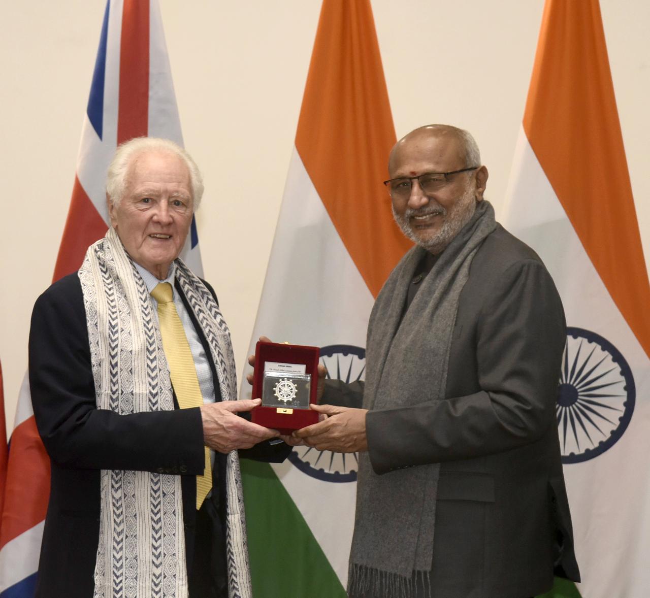 Vice-President Radhakrishnan meets Lord Speaker of UK House of Lords Lord McFall