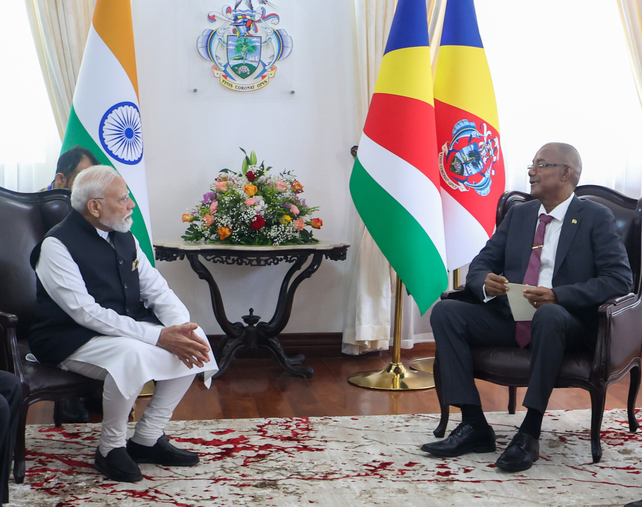 PM Modi holds bilateral talks with Seychelles President Dr. Patrick Herminie